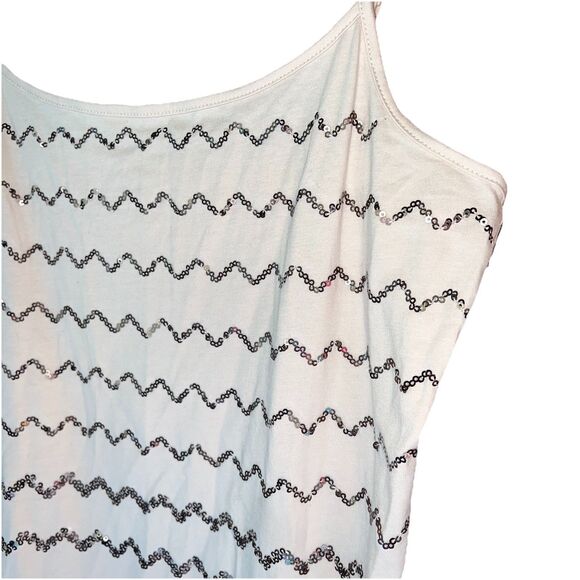 Loft Cami Tank Top Tan With Rose Gold Sequins Medium - Picture 2 of 5